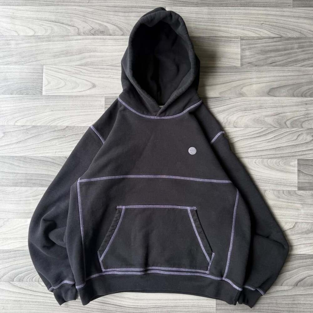 Madhappy Hoodie Size Large Black Contrast Stitch Pullover